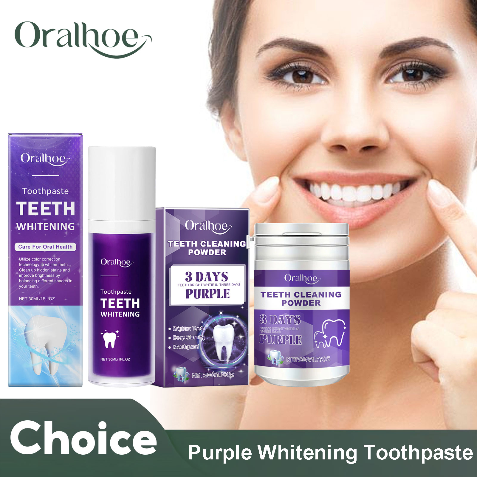 Teeth Whitening China - Corretor roxo para clareamento dos dentes,
