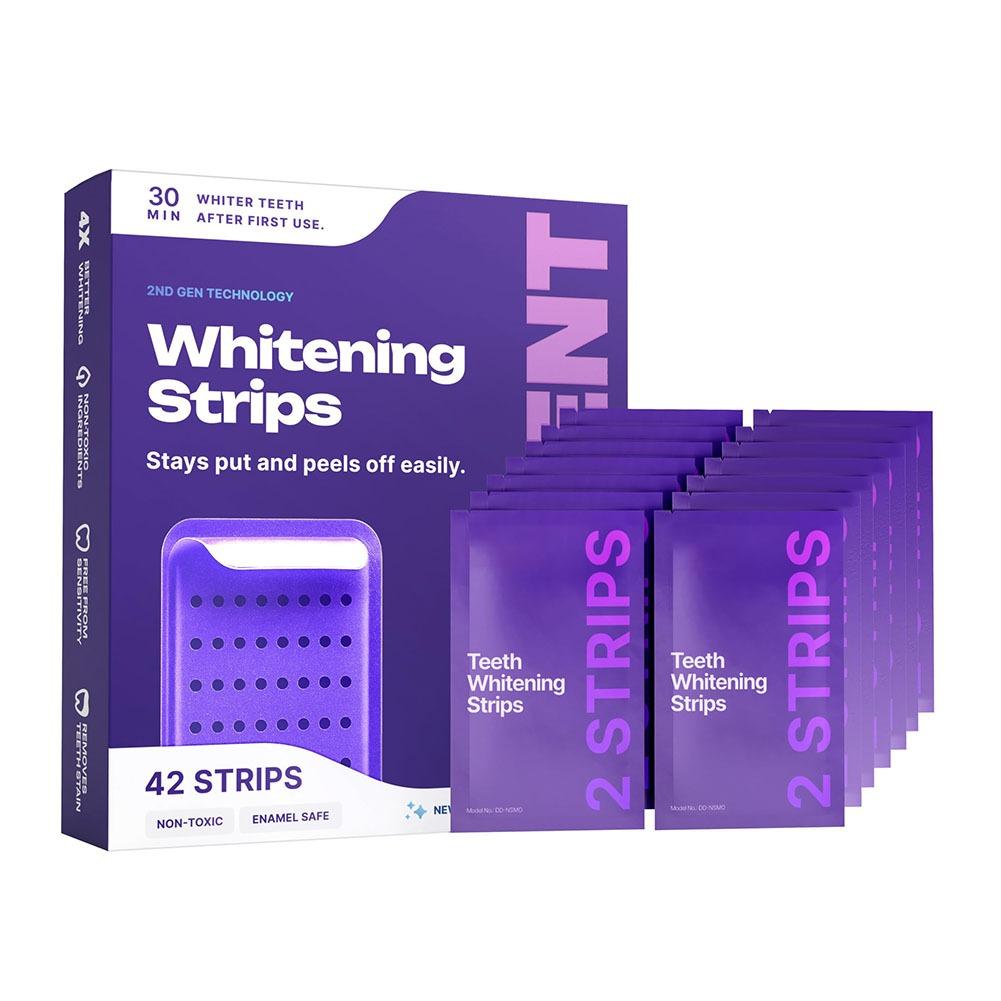Teeth Whitening Gel Refills - Pacote com 42 Tiras Roxas para