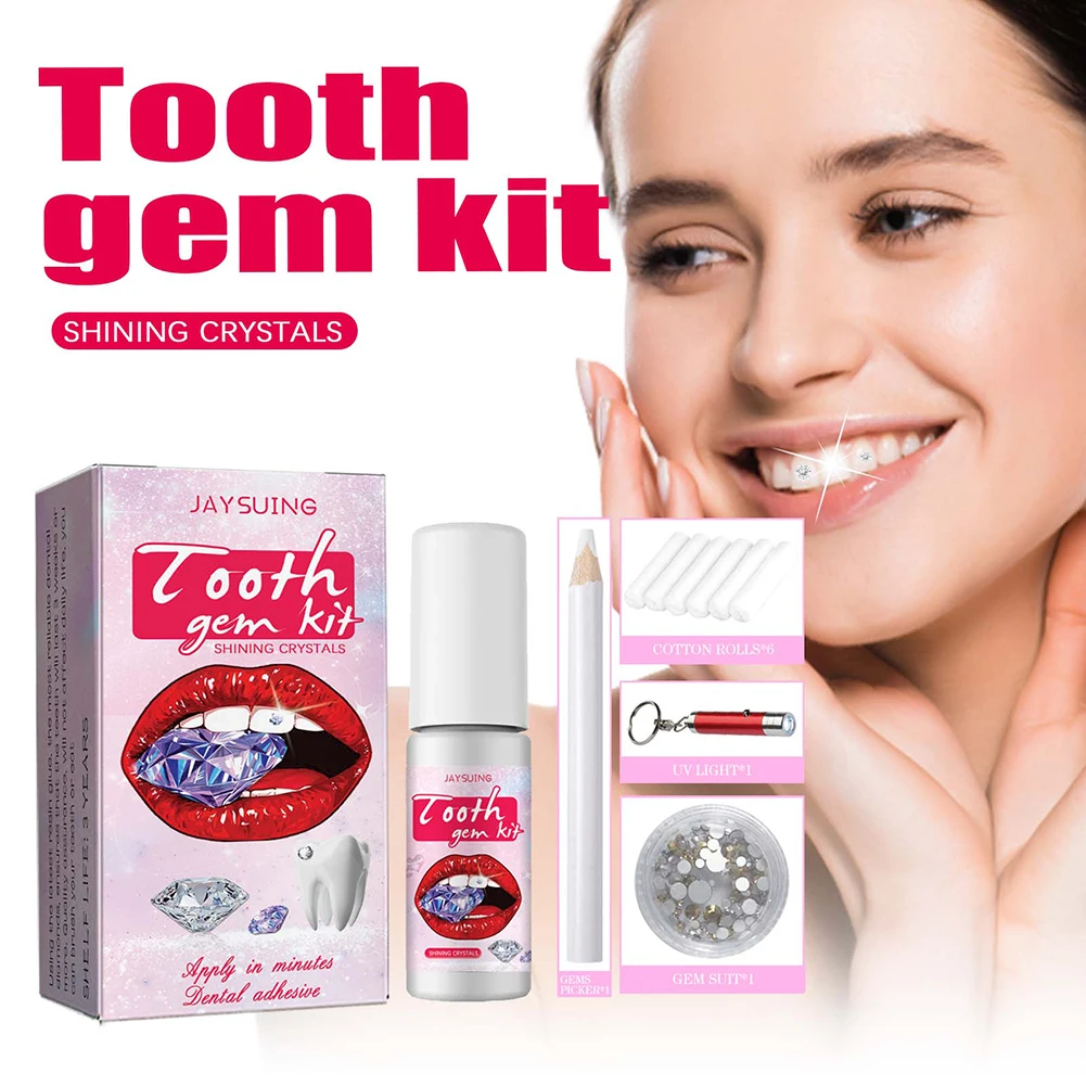 Teeth Whitening Light Kit - Dente Gems Kit com Cura Cola