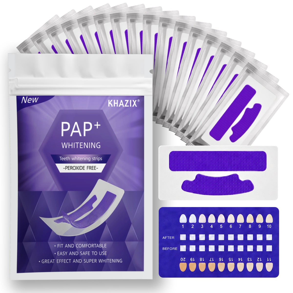 1/7 pares de tiras de clareame - Teeth Whitening Strips Crest avaliação e preço