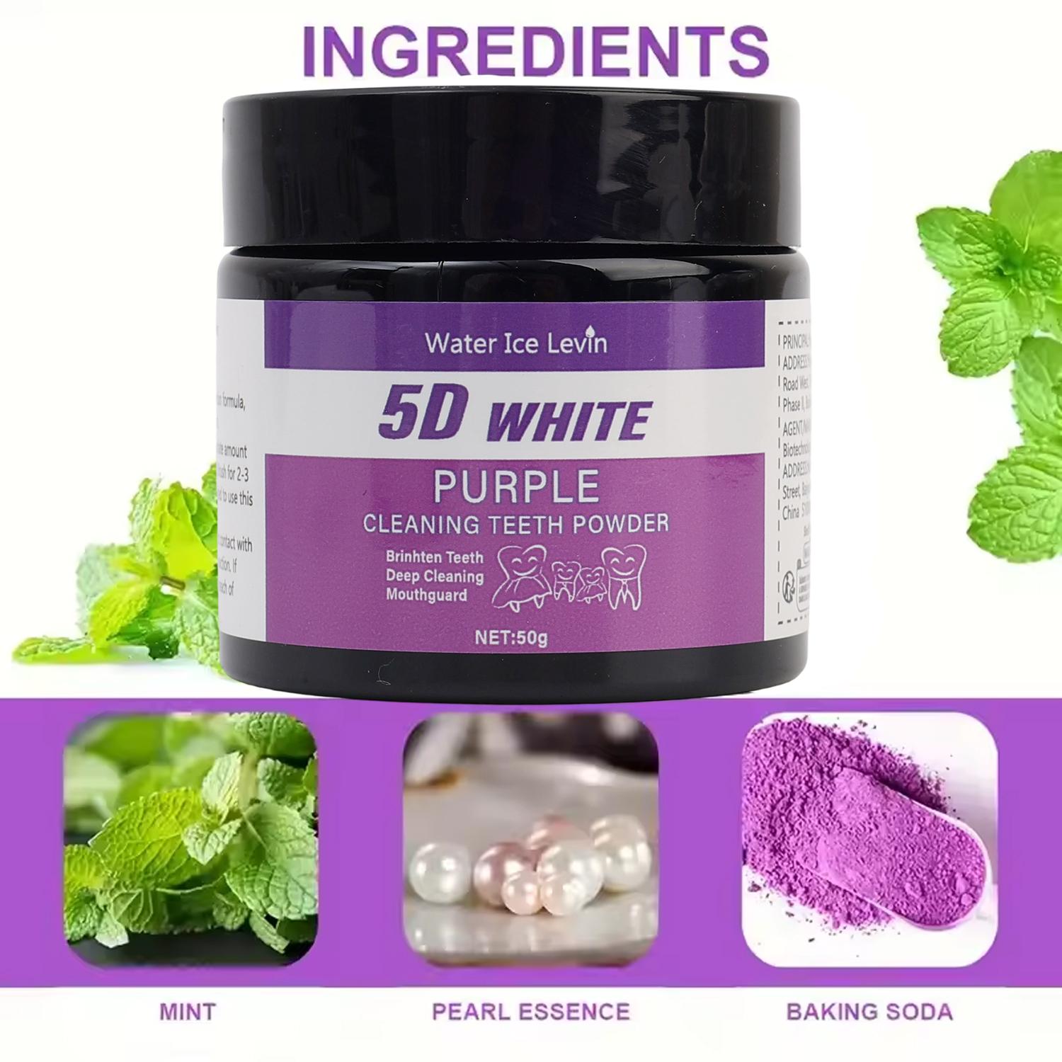 Pó Clareador de Dentes Roxo 50 - Teeth Whitening Oil Pulling avaliação e preço