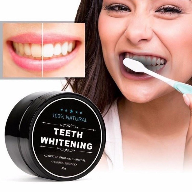 1 caixa de pó de clareamento d - Teeth Whitening Charcoal Powder avaliação e preço