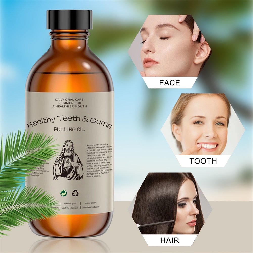 Cocos puxando leo bucal clarei - Teeth Whitening Oil Pulling avaliação e preço