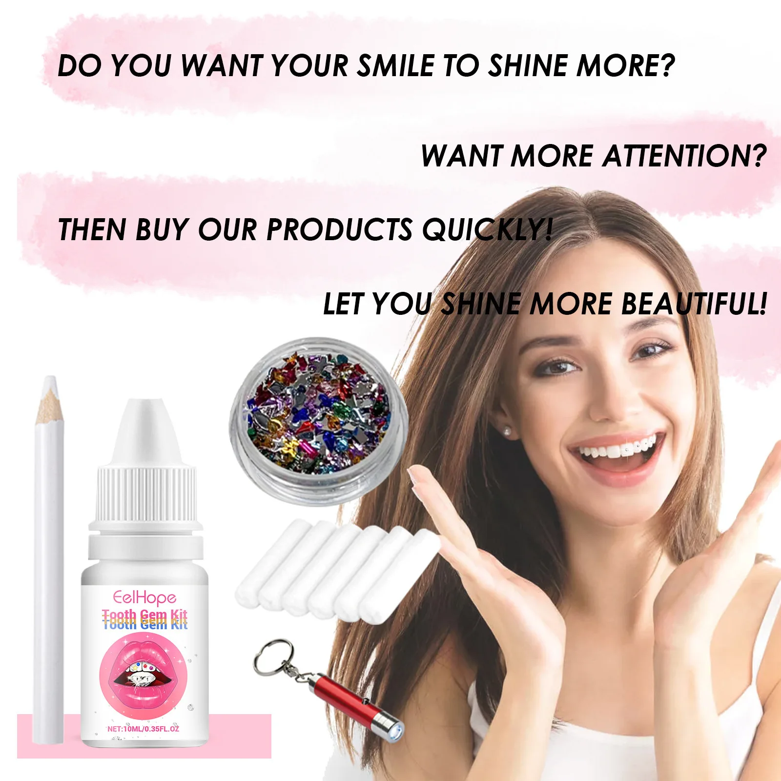Kit de Joias Dentárias DIY: De - Teeth Whitening Light Kit avaliação e preço