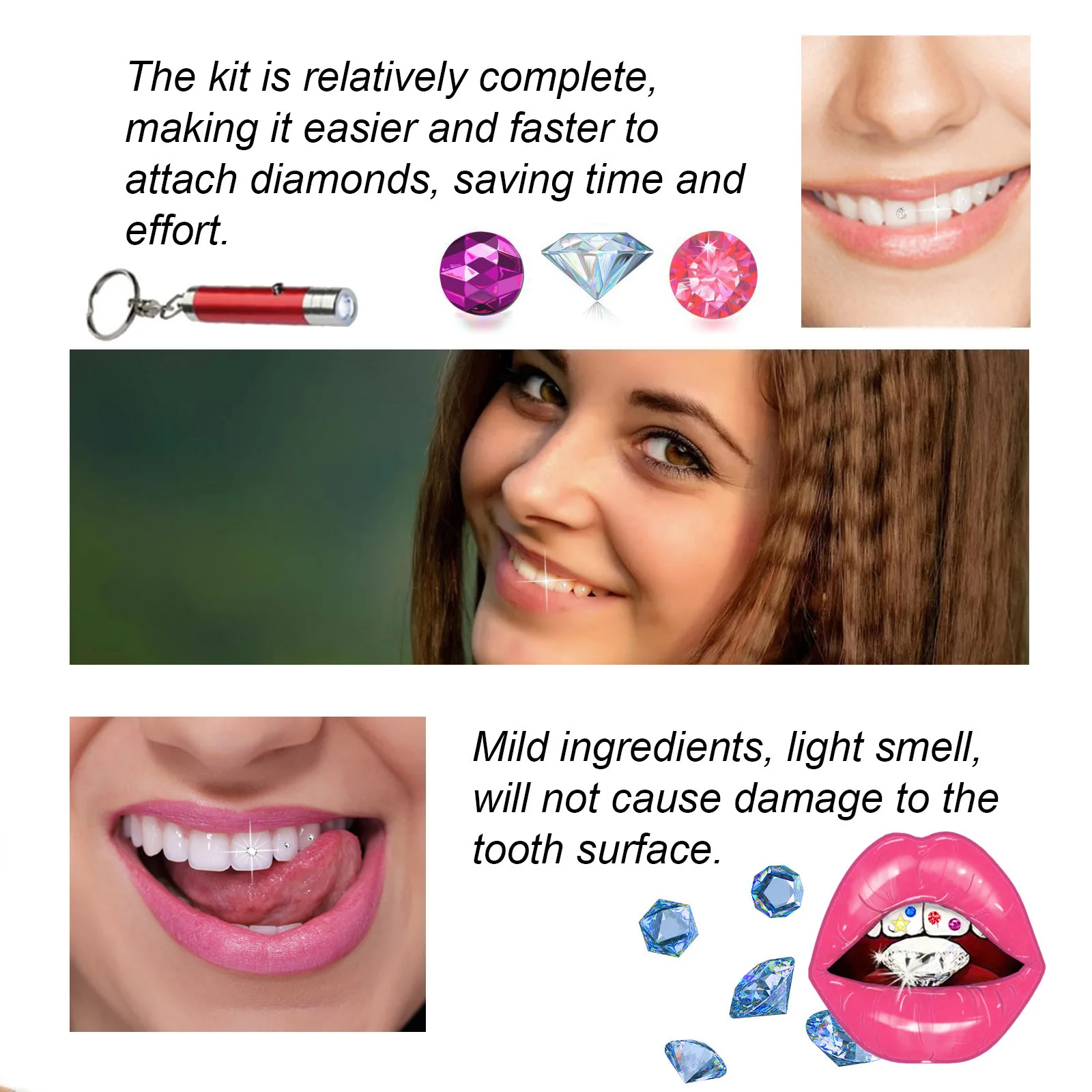 Kit de Joias Dentárias DIY: De - Teeth Whitening Light Kit avaliação e preço