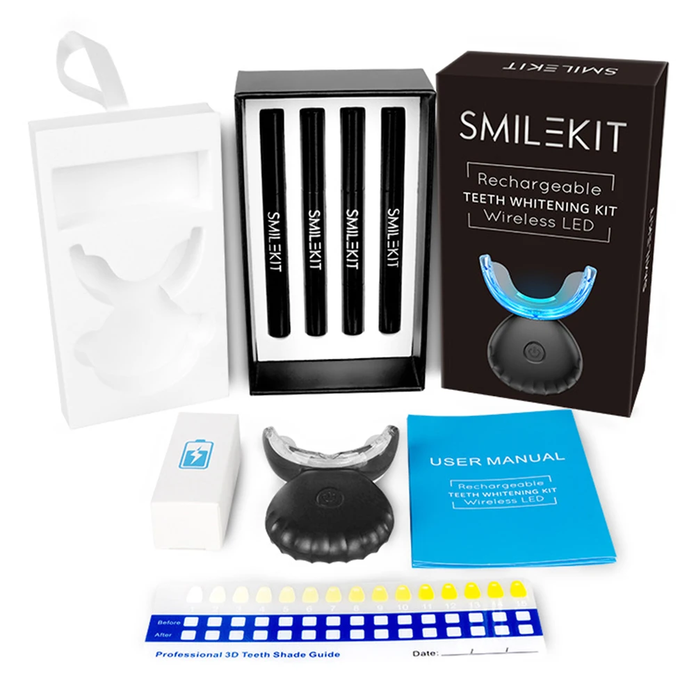 Kit de clareamento dental dos  - Teeth Whitening Light Kit avaliação e preço