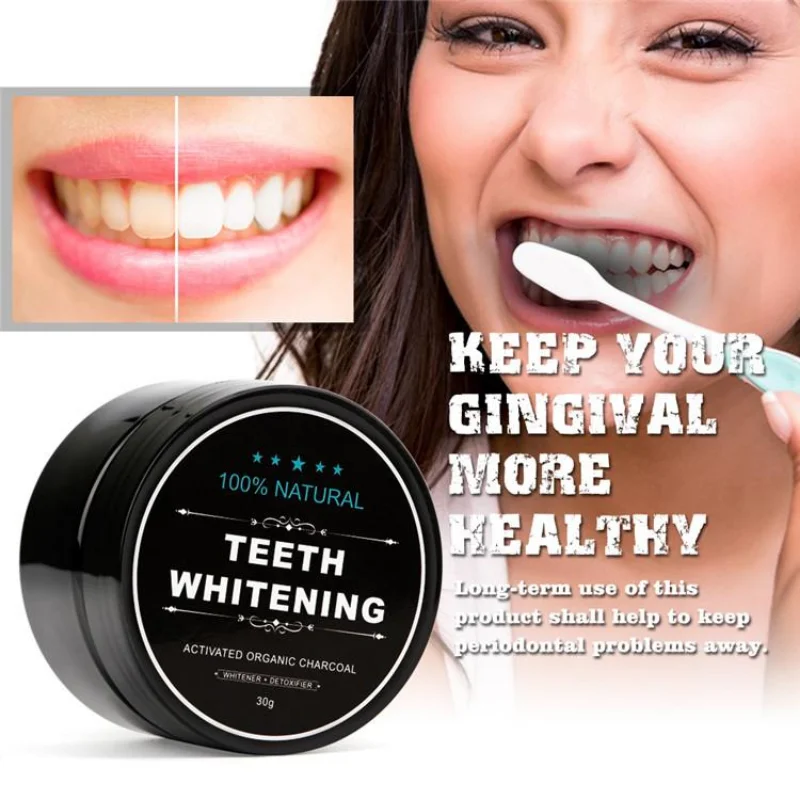 Pó de carvão para dentes de qu - Teeth Whitening Charcoal Powder avaliação e preço